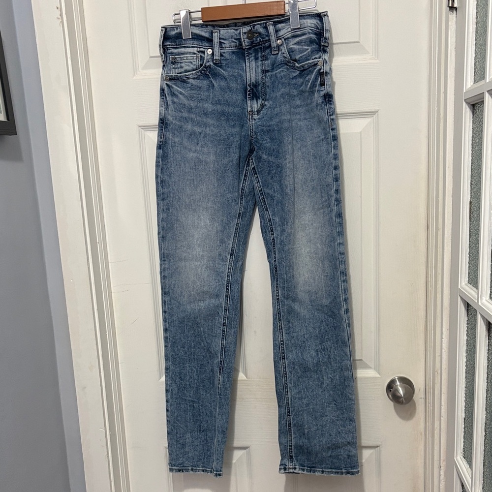 Men’s Silver Indigo Grayson Straight-Leg Jeans